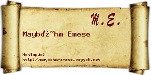 Mayböhm Emese névjegykártya